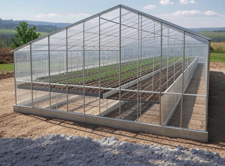 Operational greenhouse farm in Uganda